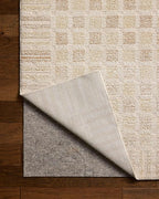 Loloi Chris Loves Julia Calvin Collection CLV-03 Bone/Natural 3'-6" x 5'-6" Accent Rug Checkered Neutral Soft Living Room Bedroom Carpet