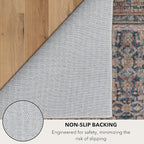 Kuden 8x10 Large Area Rug, Machine Washable Area Rug with Non-Slip Backing, Vintage Style, Soft, Easy Clean, Low Pile Rug for Living Room, Bedroom, Dining Room