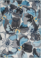 Rugshop Gray Large Floral Non-Slip Area Rug Fade Resistant for Bedroom, Entryway and Home Office, 3'3" x 5'