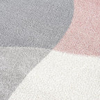 Abani Rugs Cream and Pink 6 ft. X 9 ft. Contemporary mid-Century Rug with Beige and Pink Geometric Circle. Minimalistic Design Rectangular Area Rug. Turkish Stain Resistant Area Rug.
