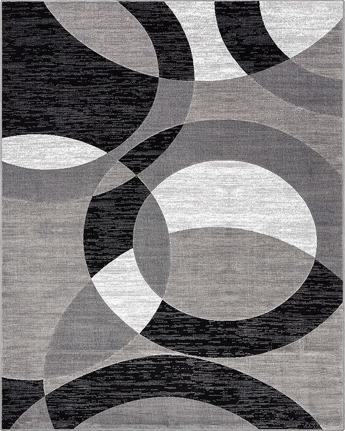 Well Woven Dulcet Bingo Grey Modern Geometric 7'10" x 9'10" Area Rug