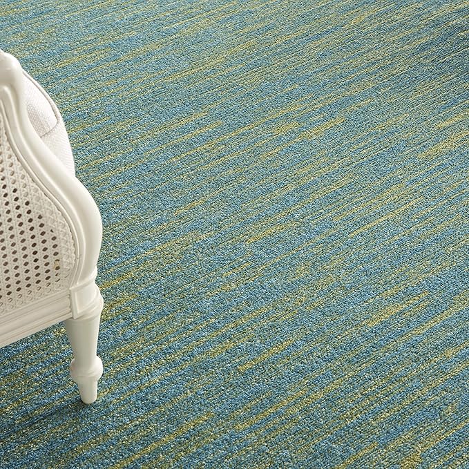 Nourison Home Nourison Essentials Blue Green 7' x 10' Area Rug - Easy Clean, Non Shedding, Bed Room, Living Room, Dining Room, Kitchen (7' x 10')
