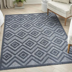 Nourison Home Versatile Navy Blue 5' x 7' Area Rug - Easy Clean, Non Shedding, Bed Room, Living Room, Dining Room, Kitchen (5' x 7')