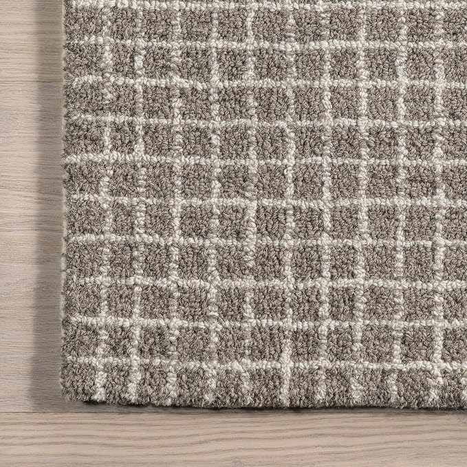 Rugs USA Melrose Grey, 4' Round, Handmade, Wool & Cotton, Soft and Cozy, High Traffic, Stain Resistant, Easy Clean, Durable Area Rug for Bedroom, Living Room, Dining Space, Den, Entryway