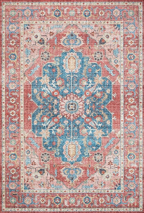 Loloi II Skye Collection SKY-05 Brick/Ocean 5'-0" x 7'-6" Area Rug