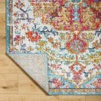 Livabliss Odelia Vintage Bohemian Area Rug,5'3" x 7'3",Orange/Aqua