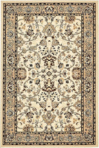 Unique Loom Sialk Hill Collection Area Rug - Washington (4' 1" x 6' 1" Rectangle Ivory/Black)