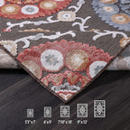 CAMILSON Indoor Outdoor Rug 10x14 Bohemian Medallion Floral Area Rugs for Indoor and Outdoor Patios Easy-Cleaning Non-Shedding Living Room Garden and Kitchen Washable Outside Carpet (10 x 14 / Brown)