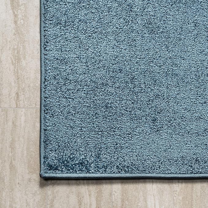 JONATHAN Y Haze Solid Low-Pile Turquoise Indoor Area Rug 9x12, Coastal,Bohemian,Minimalist,Classic, Easy-Cleaning for Living Room,Bedroom,Kitchen,Pet Friendly,Non-Shedding (SEU100H-9)