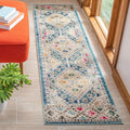 SAFAVIEH Madison Collection Runner Rug - 2' x 8', Dark Blue & Yellow, Boho Diamond Distressed Design, Non-Shedding & Easy Care, Ideal for High Traffic Areas in Living Room, Bedroom (MAD418N)