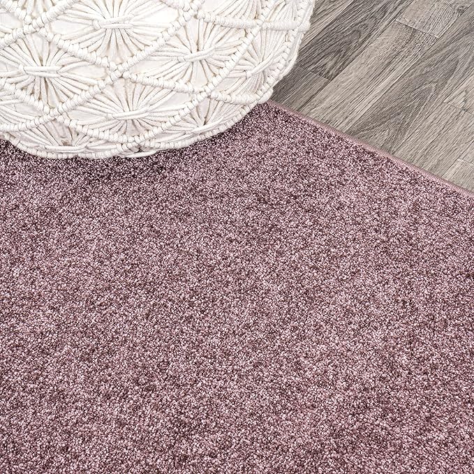 JONATHAN Y Haze Solid Low-Pile Light Purple 8' Round Indoor Area Rug, Coastal,Bohemian,Minimalist,Classic, Easy-Cleaning for Living Room,Bedroom,Kitchen,Pet Friendly,Non-Shedding (SEU100R-8R)