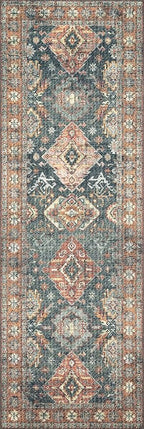 Loloi II Skye Collection SKY-10 Sea/Rust 3'-6" x 5'-6" Accent Rug
