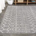 JONATHAN Y Boho Vintage Diamond Gray/Ivory Indoor Area Rug 3X5 ft, Moroccan Hype for Living Room, Bedroom, Kitchen, Office, Easy-Cleaning, High Traffic, Pet-Friendly, Non-Shedding (MOH101C-3)