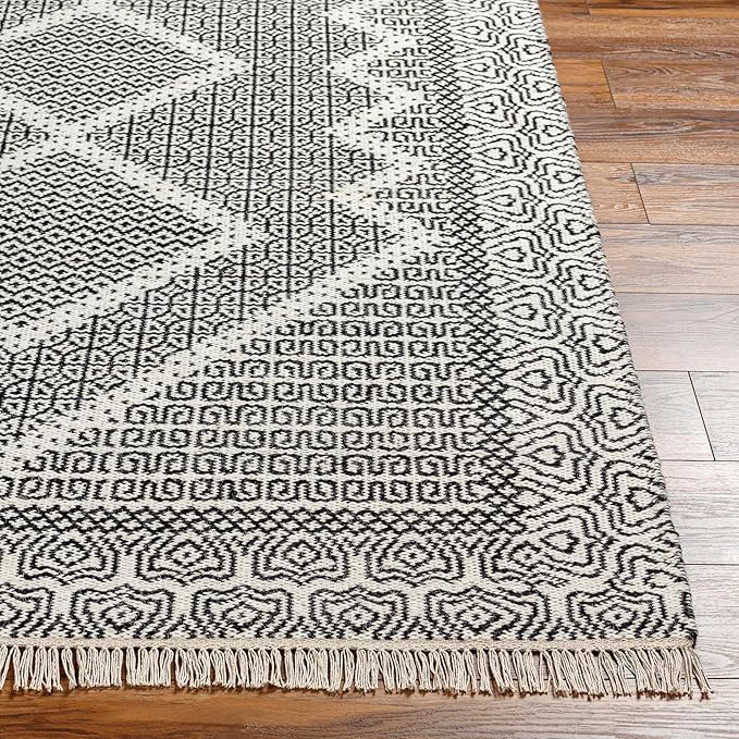 Mark&Day Wool Rugs, 9x12 Nishnabotny Cottage Dark Gray Area Rug, Grey Beige Carpet for Living Room, Bedroom or Kitchen (8'10" x 12')