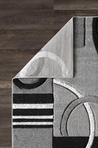 GLORY RUGS Area Rug Modern Soft Hand Carved Contemporary Floor Carpet with Premium Fluffy Texture for Indoor Living Dining Room and Bedroom Area (4x6, Grey Black)