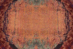 Unique Loom Estrella Collection Rustic, Distressed, Modern, Abstract Area Rug (6' 0 x 6' 0 Round, Orange/Black)