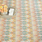 Dash & Albert Seneca Stone Machine Washable Rug, 6 X 9 Feet, Multi Graphic Pattern