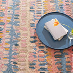 Dash and Albert Paint Chip Wool Area Rug - 2' x 3' Coral Graphic Hand Micro Hooked Accent Rug - Durable, High Traffic Areas Hallway, Living Room, Stairs