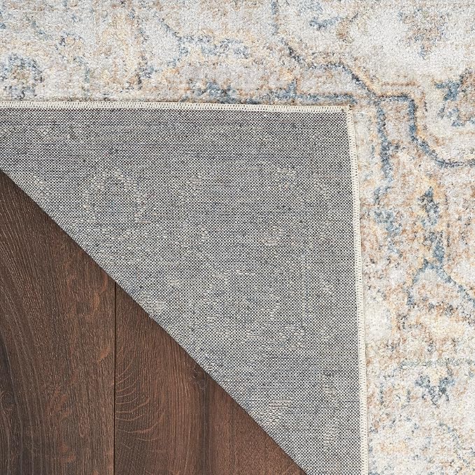 Nourison Home Astra Machine Washable Silver Grey 6'7" x 9' Area Rug - Easy Clean, Non Shedding, Bed Room, Living Room, Dining Room, Kitchen (7' x 9')