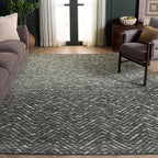 SAFAVIEH Adirondack Collection Area Rug - 6' x 9', Dark Green & Ivory, Chevron Design, Non-Shedding & Easy Care, Ideal for High Traffic Areas in Living Room, Bedroom, Dining (ADR104Y-6)