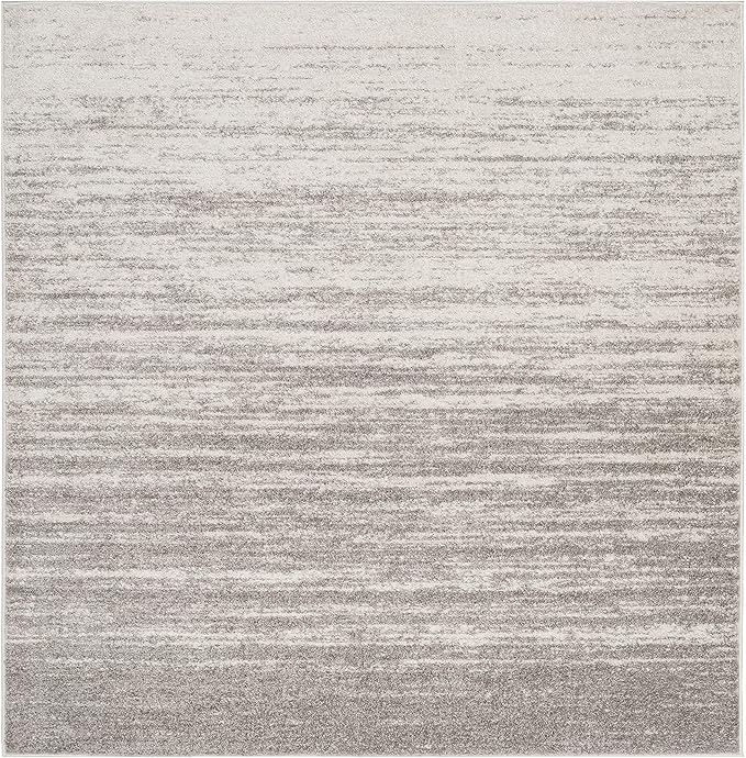 SAFAVIEH Adirondack Collection Area Rug - 3' Square, Light Grey & Grey, Modern Ombre Design, Non Shedding & Easy to Clean, Ideal for Living Room, Bedroom, Office, Dining Space (ADR113C)