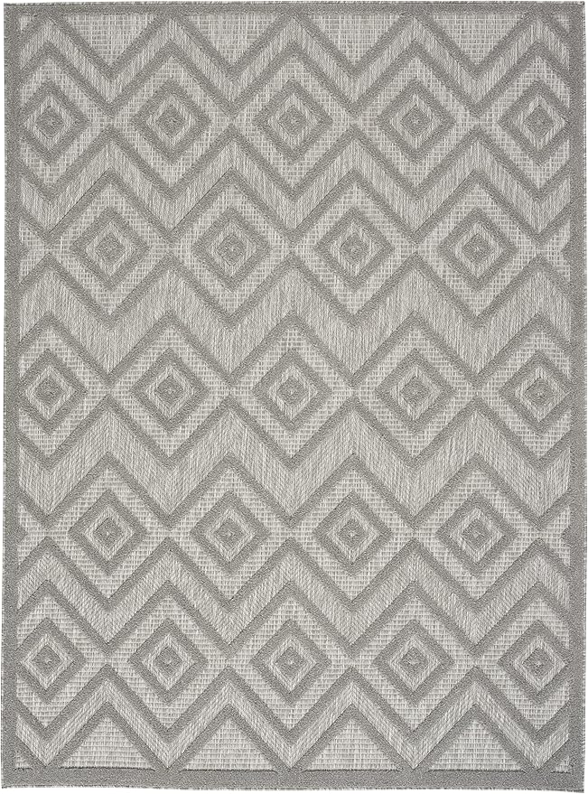 Nourison Home Versatile Silver Grey 4' x 6' Area Rug - Easy Clean, Non Shedding, Bed Room, Living Room, Dining Room, Kitchen (4' x 6')