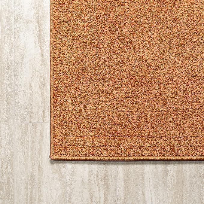 JONATHAN Y Haze Solid Low-Pile Orange Indoor Area Rug 8x10, Coastal,Bohemian,Minimalist,Classic, Easy-Cleaning for Living Room,Bedroom,Kitchen,Pet Friendly,Non-Shedding (SEU100M-8)