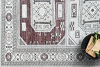 Fame Living Faded Oushak Rug, Turkish Vintage Floral Pastel Large Oversized Area Rugs for Living Room Dining Bedroom Kitchen Bathroom Nursery (848CrRd, 5' x 6'9")