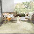 Nourison Home Courtyard Ivory Green 7' x 10' Area Rug - Easy Clean, Non Shedding, Bed Room, Living Room, Dining Room, Kitchen (7' x 10')