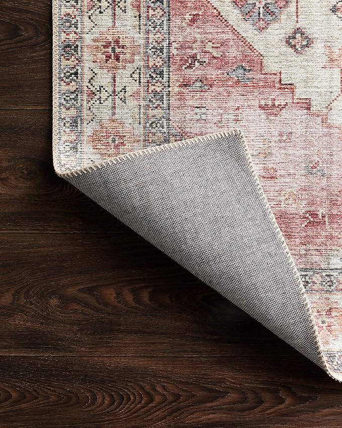 Loloi Skye Collection SKY-02 Ivory/Berry 9'-0" x 12'-0" Area Rug
