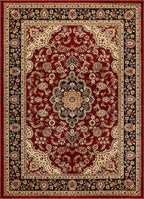 Well Woven Barclay Collection Medallion Kashan Red 6x9 Area Rug - for Living Room, Bedroom, and Dining Room