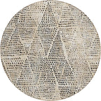 Addison Rugs Chantille ACN591 Beige 8' x 8' Indoor Outdoor Round Rug, Easy Clean, Machine Washable, Non Shedding, Bedroom, Living Room, Dining Room, Kitchen, Patio Rug