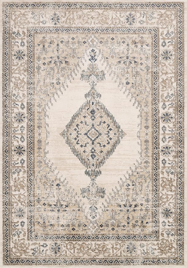 Loloi Teagan Collection TEA-02 Oatmeal/Ivory 2'-8" x 10'-6" Runner Rug, Large, Soft Neutral Rug, High-Traffic for Living Room, Bedroom, Home Office, Dining Area