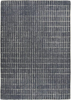 Hand-Tufted 100% Wool Area Rug – Unique Modern Geometric Grid Pattern, Soft Plush Textured Carpet for Living Room, Bedroom, Dining Room & Entryway (Smoke, 5' x 8')