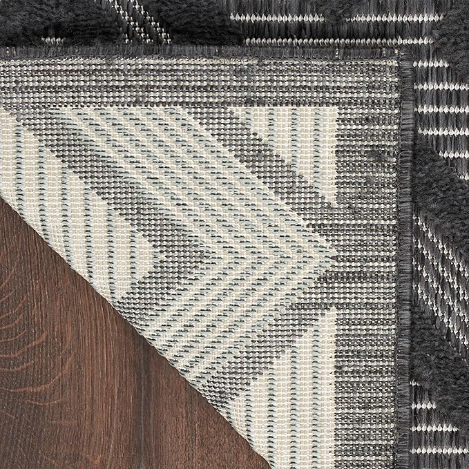 Nourison Home Versatile Charcoal Black 2' x 6' Area Rug - Easy Clean, Non Shedding, Bed Room, Living Room, Dining Room, Kitchen (6' Runner)