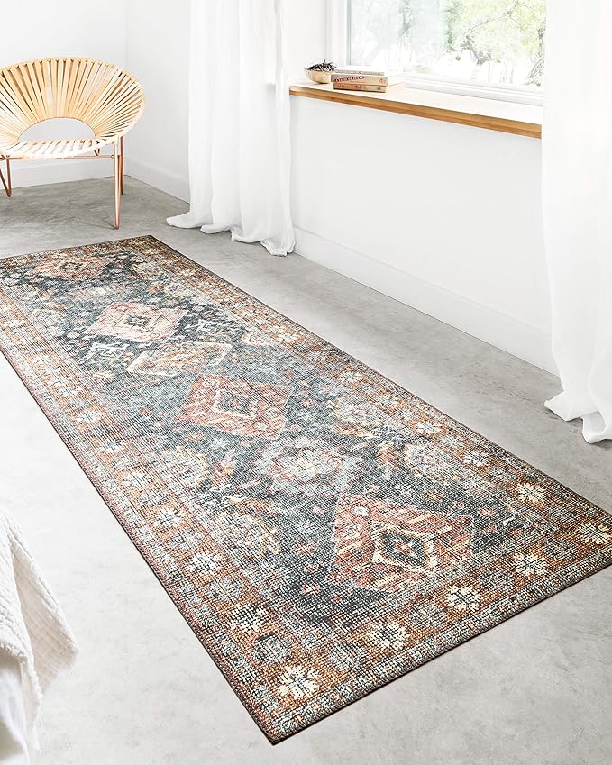 Loloi II Skye Collection SKY-10 Sea/Rust 3'-6" x 5'-6" Accent Rug