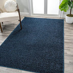 Eyely UES100C-14 Supersoft Haze Solid Low-Pile Indoor Area Rug, Coastal, Bohemian, Minimalist, Classic, Casual for Bedroom,Kitchen,Living Room,Non Shedding,Easy-Washing, Blue, 10 X 14