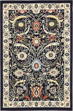 Unique Loom Espahan Collection Area Rug - Cape Cod (6' 1" x 9' Rectangle, Navy Blue/ Black)