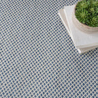 Nourison Home Courtyard Ivory Blue 8' x Square Area Rug - Easy Clean, Non Shedding, Bed Room, Living Room, Dining Room, Kitchen (8' x Square)