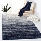 SAFAVIEH Area Rug 6x9 - Adirondack Collection - Navy & Ivory, Modern Ombre Design, Non Shedding & Easy to Clean, Ideal for Living Room, Bedroom, Office, Dining Space (ADR113N)