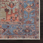 Bloom Rugs Washable 5' x 7' Rug - Terracotta/Blue Traditional Area Rug for Living Room, Bedroom, Dining Room, and Kitchen - Exact Size: 5' x 7'