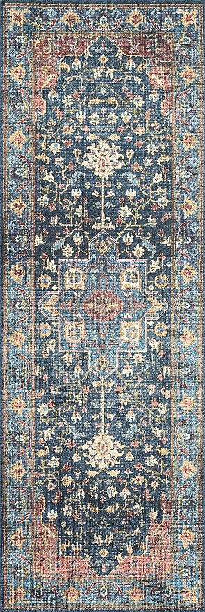 Loloi Skye Collection SKY-08 Denim/Brick 8'-0" x 8'-0" Round Area Rug