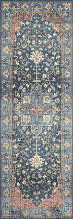 Loloi Skye Collection SKY-08 Denim/Brick 8'-0" x 8'-0" Round Area Rug