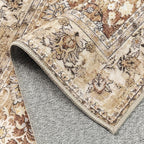 HUGEAR 2x3 Small Rug Machine Washable Area Rug Brown Beige Entryway Rugs Entrance Door Mat Indoor Floral Low Pile Carpet Distressed Throw Rugs Kitchen Bedroom Office Non Slip