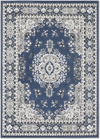 Home Dynamix Premium Sakarya Traditional Medallion Border Area Rug, Midnight Blue, 21"x35" Rectangle
