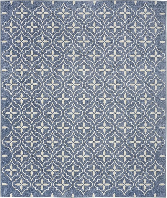 Nourison Home Nourison Essentials Blue Ivory 8' x 10' Area Rug - Easy Clean, Non Shedding, Bed Room, Living Room, Dining Room, Kitchen (8' x 10')