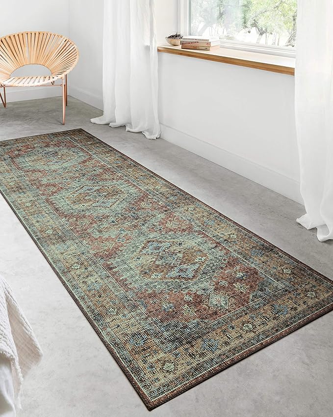 Loloi Skye Collection SKY-07 Terracotta/Sky 6'-0" x 9'-0" Area Rug