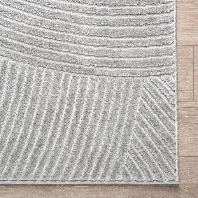 Abani Grey Area Rug for Living Room, Bedroom - Zen Reiki Pattern- 8' x 10' -Durable & Easy to Clean