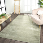 Eyely UES100O-5 Supersoft Haze Solid Low-Pile Indoor Area Rug Casual;Contemporary;Solid;Traditional, Bedroom, Kitchen, Living Room, Easy-Cleaning, Non-Shedding, 5 X 8, Green