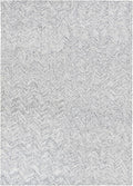 Modern Herringbone Chevron Collection Handcrafted Wool Area Rug - Durable, Zigzag Pattern, for High Traffic, Contemporary Design for Living Room, Bedroom, Dining Room Decor (Denim blue, 8' x 10')